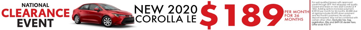 2020 Corolla Offer